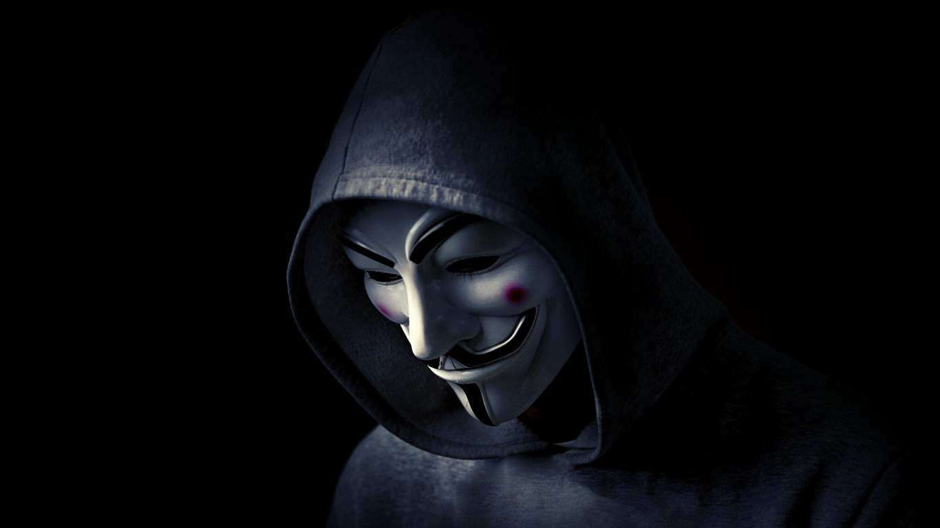 Anonym, Maske, Schwarz, Supervillain, Kostümzubehör. Wallpaper in 1366x768 Resolution