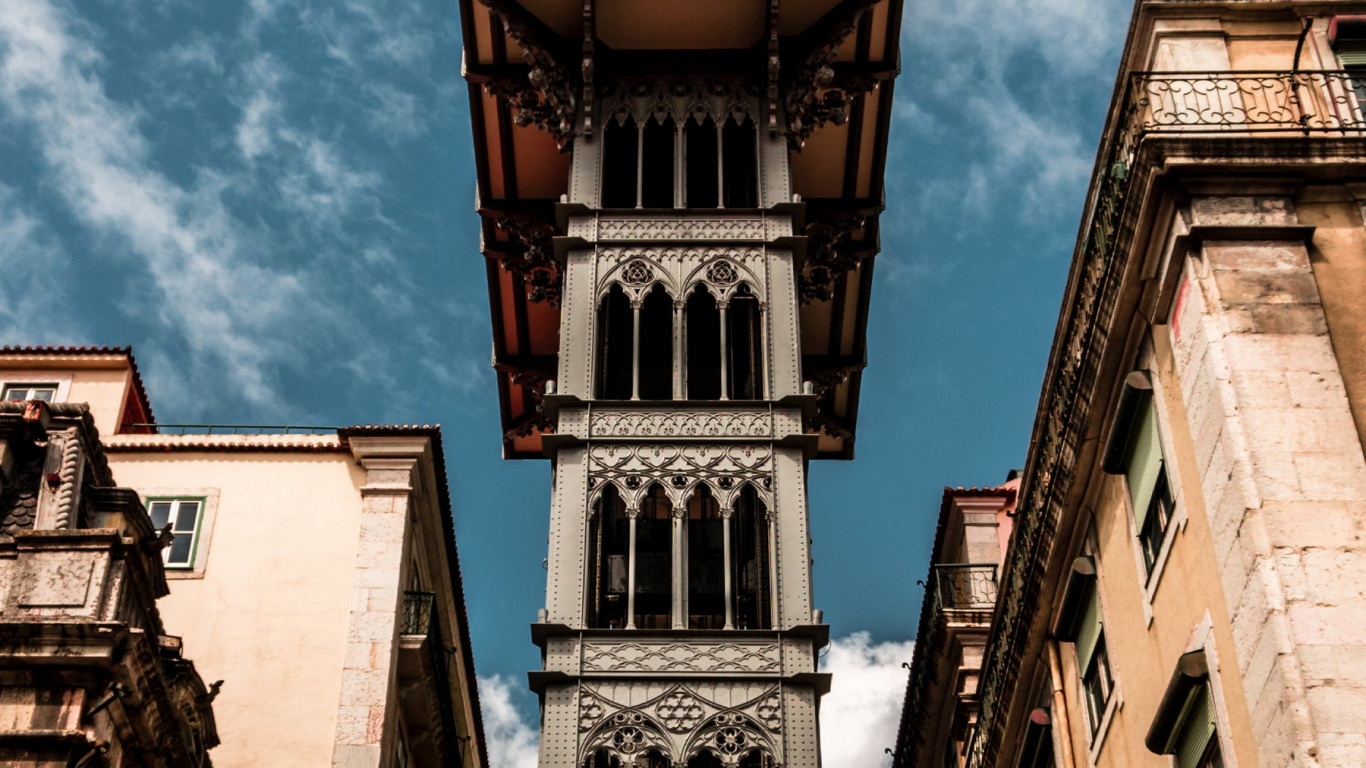 Smy 里斯本, 窗口, 的房子, 塔块, 对称 壁纸 1366x768 允许