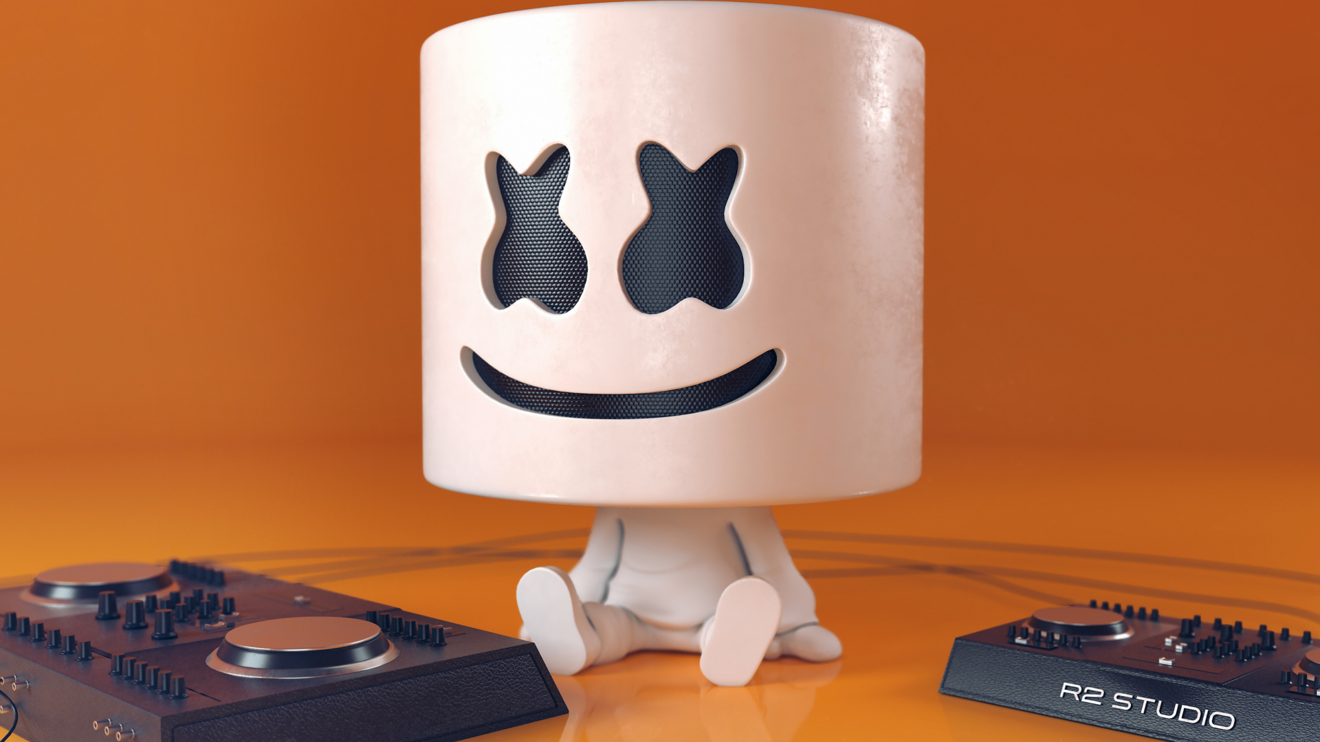 Marshmello 3d, Electronic Device, Electronic Instrument, Progressive House, Lighting Accessory. Wallpaper in 1920x1080 Resolution