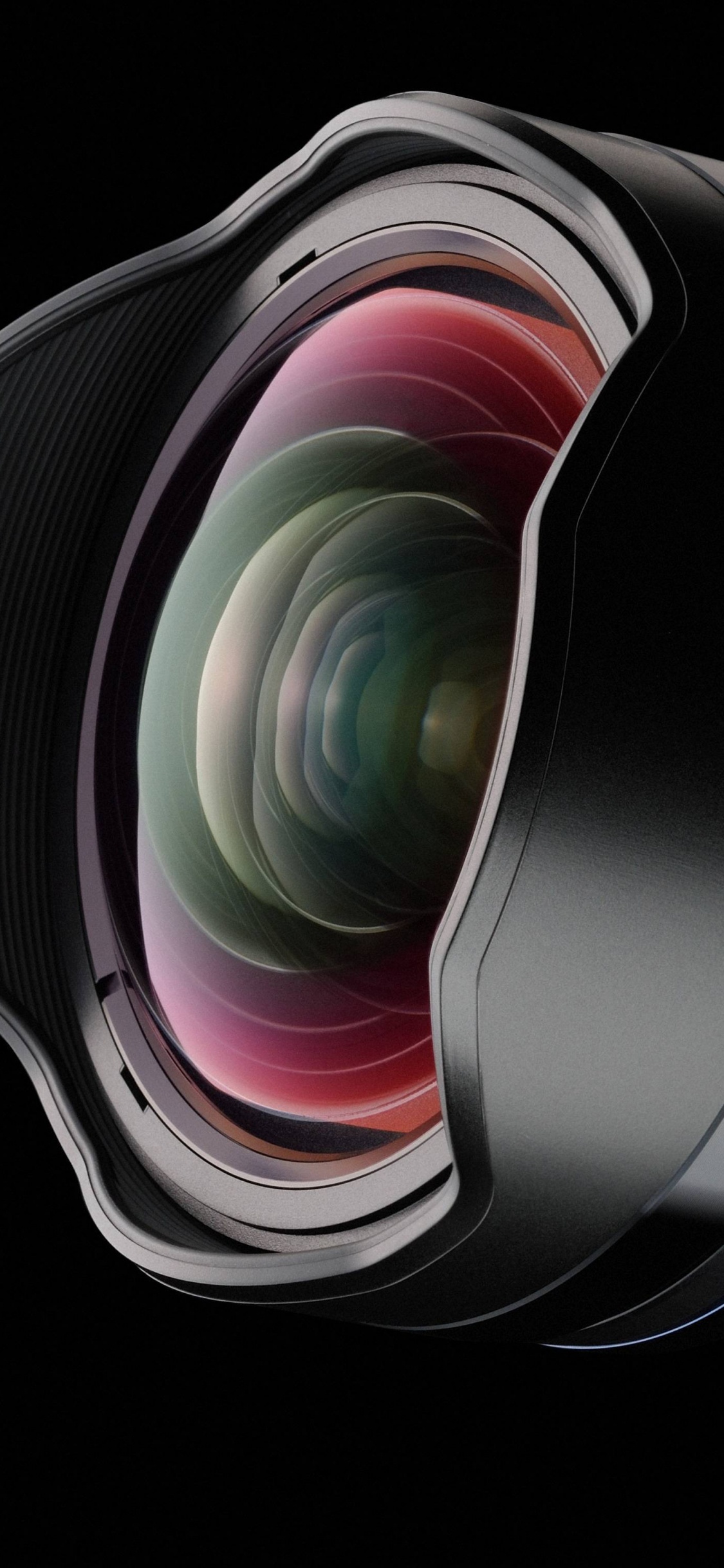 Black and White Camera Lens. Wallpaper in 1125x2436 Resolution