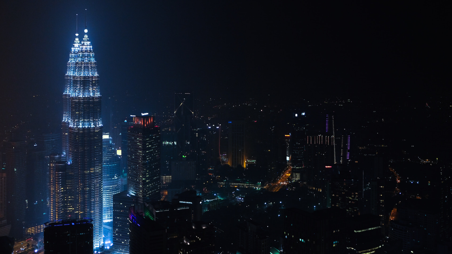 City Skyline During Night Time. Wallpaper in 1920x1080 Resolution