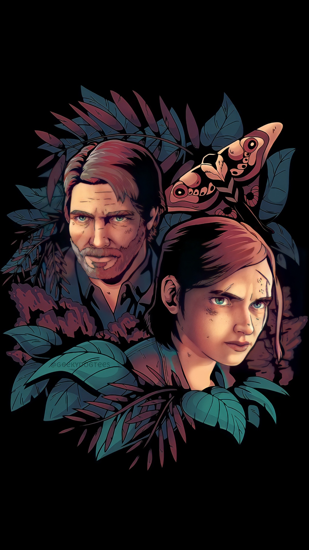 Amoled, Le Dernier D'entre Nous à la Partie II, Joel, Ellie, The Last of Us. Wallpaper in 1080x1920 Resolution
