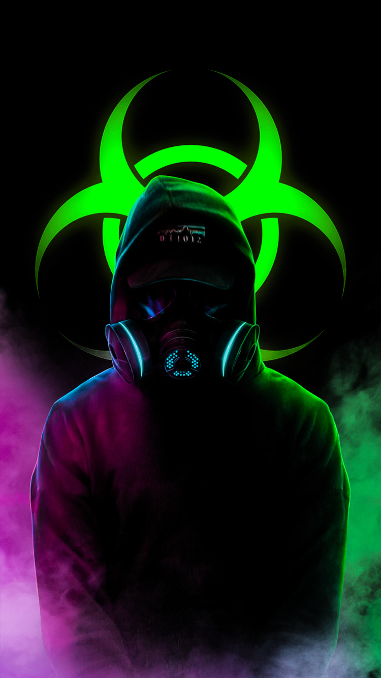 Neon, The Mask, Amoled, Cruel Free Fire, Mask. Wallpaper in 750x1334 Resolution