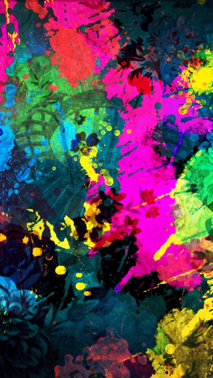 Red Blue and Green Abstract Painting. Wallpaper in 720x1280 Resolution