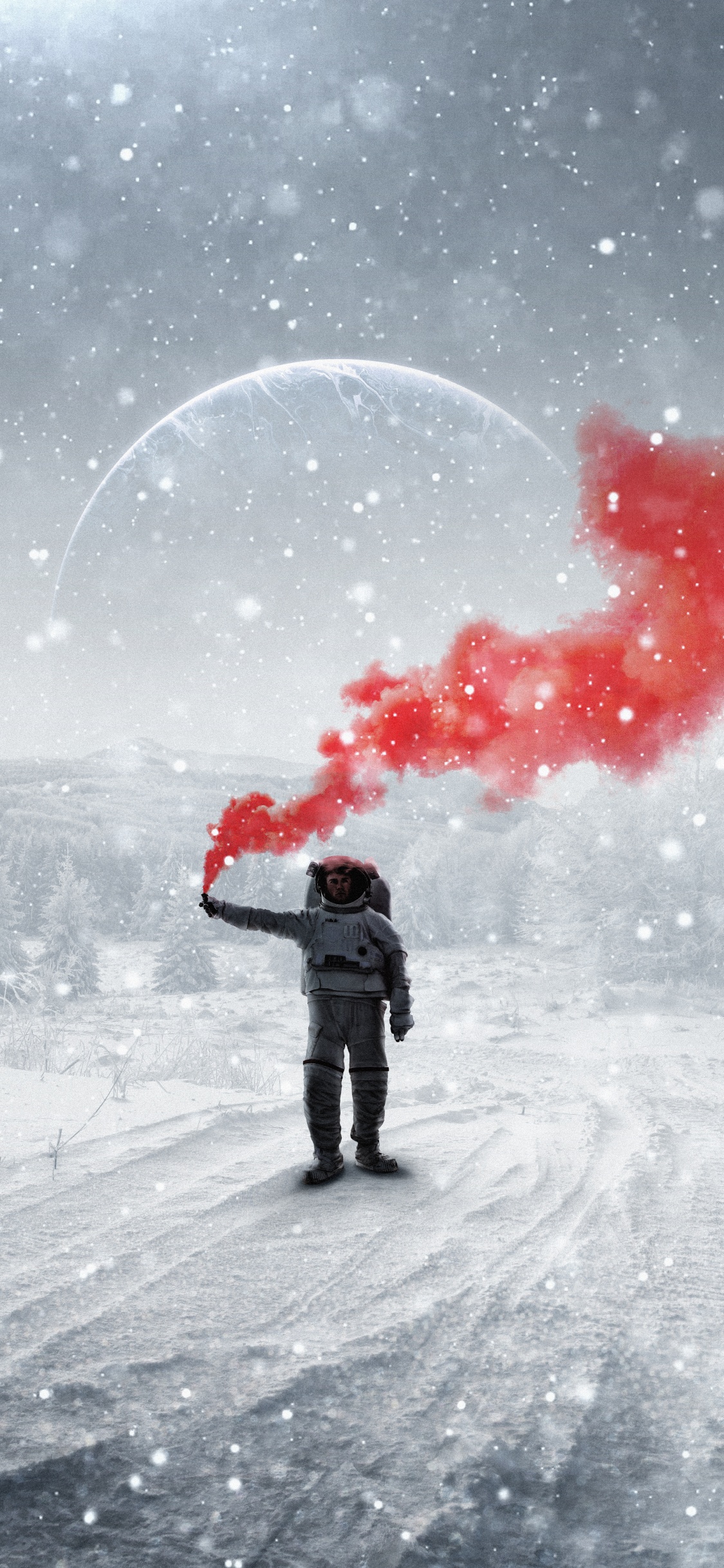 Schnee, Menschen in Der Natur, Regenschirm, Einfrieren, Kunst. Wallpaper in 1125x2436 Resolution