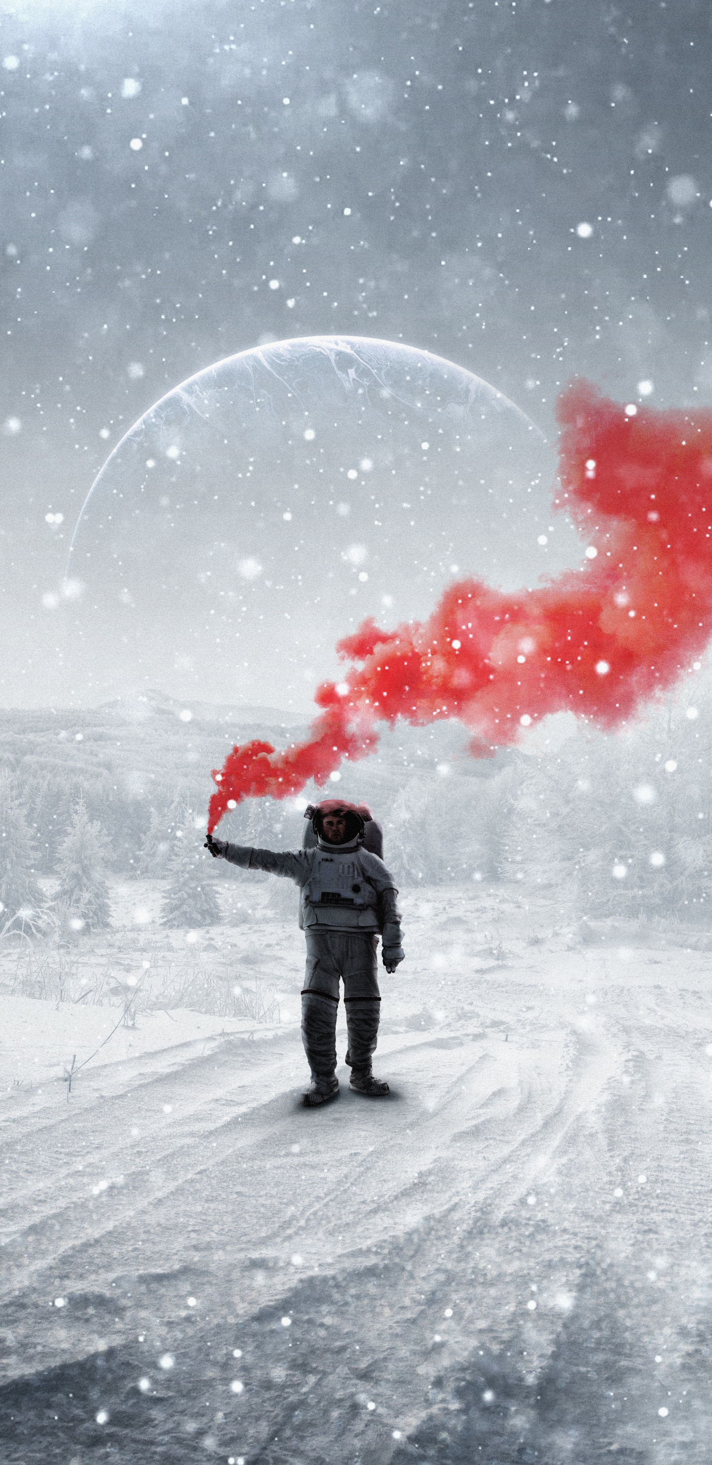 Schnee, Menschen in Der Natur, Regenschirm, Einfrieren, Kunst. Wallpaper in 1440x2960 Resolution