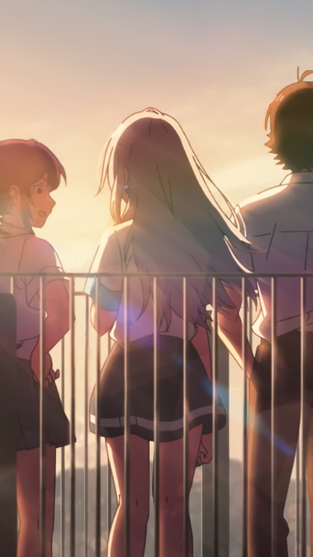 2 Frauen Stehen Bei Sonnenuntergang Auf Dem Balkon Balcony. Wallpaper in 1080x1920 Resolution