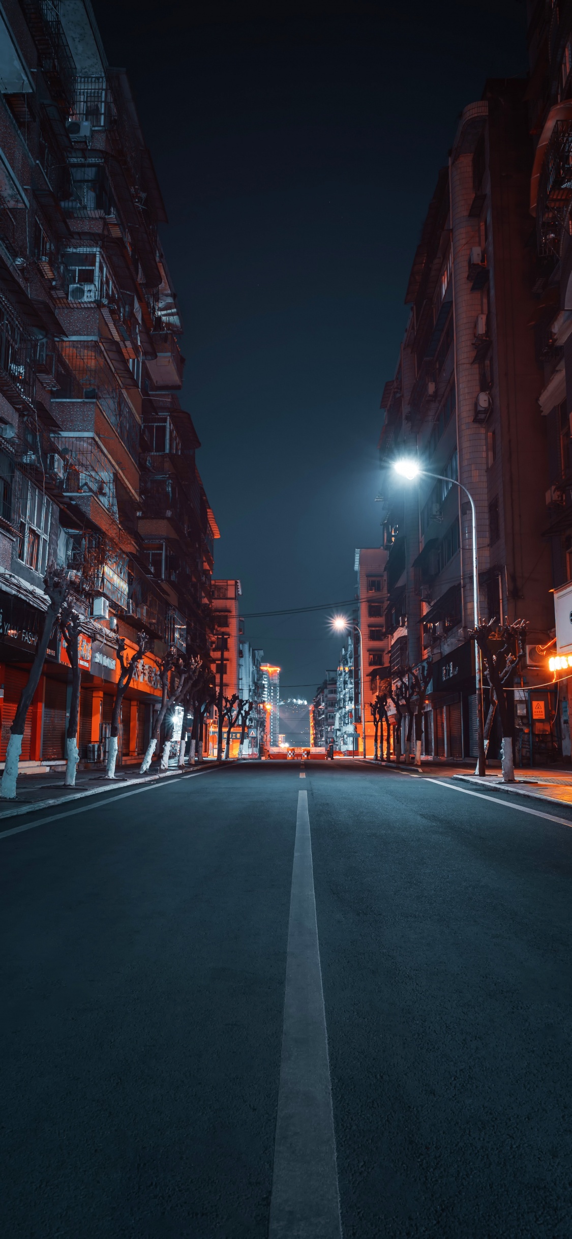 Route, Nuit, Rue, Art, Bâtiment. Wallpaper in 1125x2436 Resolution