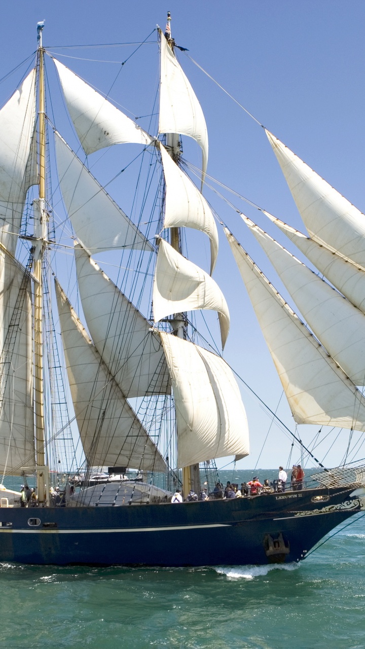 Barquentine, 扬帆, 桅杆, 高船, 游船 壁纸 720x1280 允许