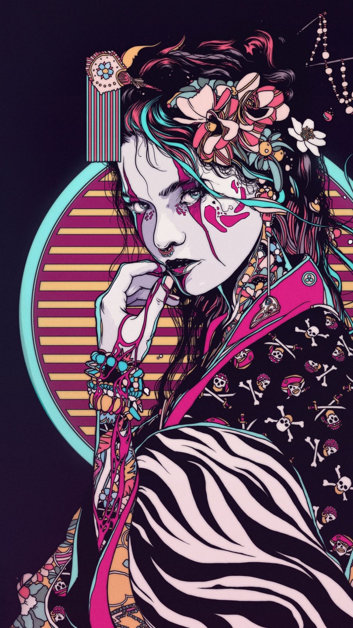 L'art Japonais, Art, Color, Manche, Pink. Wallpaper in 720x1280 Resolution