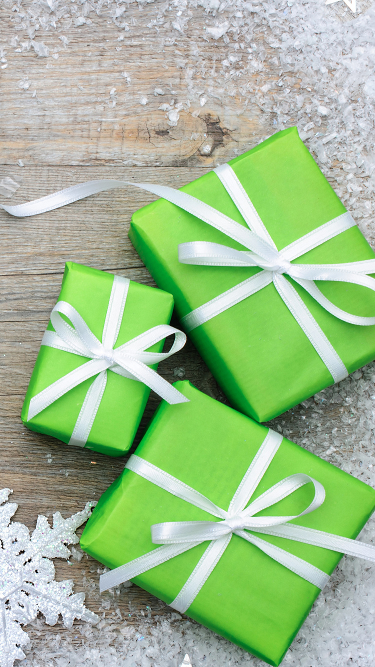 圣诞节礼物, 礼物, 圣诞节那天, 假日, 绿色的 壁纸 750x1334 允许