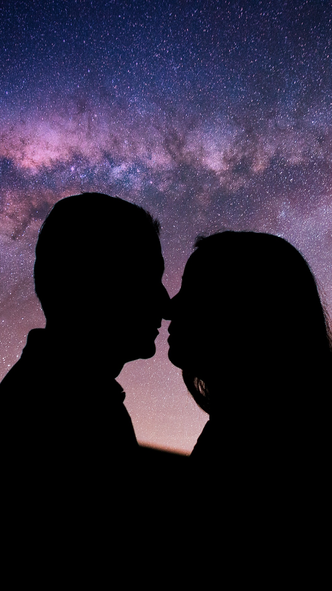 Amour, Nuit, Atmosphère, Interaction, Silhouette. Wallpaper in 1080x1920 Resolution