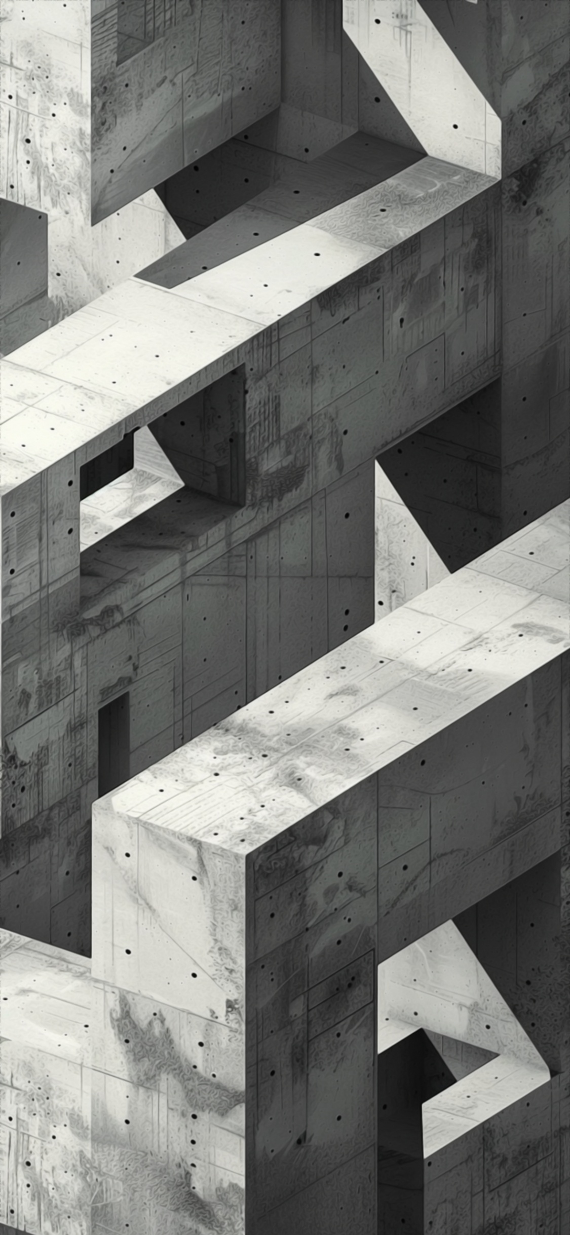 Beton, Wei, Schwarz, Rechteck, Holz. Wallpaper in 1125x2436 Resolution