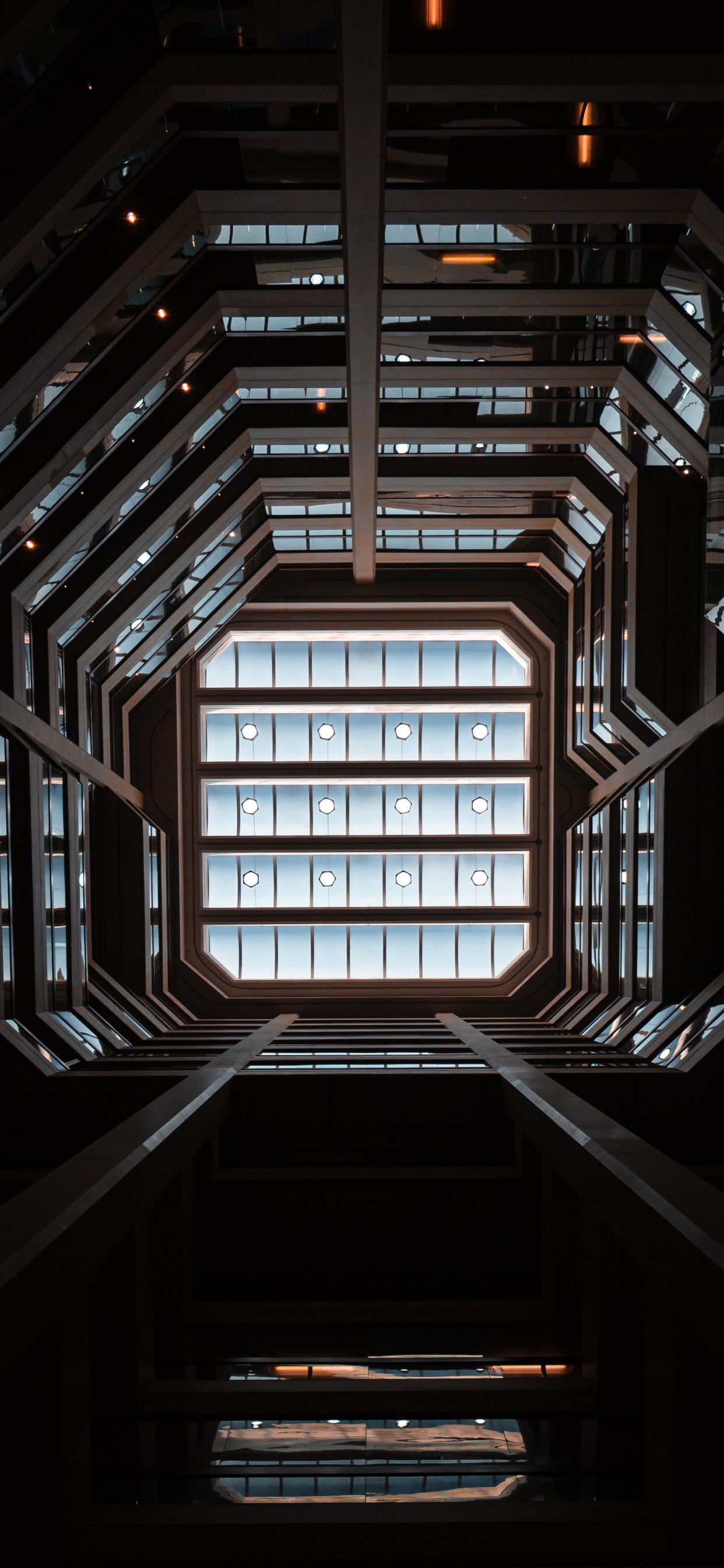 光, 对称, 步骤, 楼梯, 房间 壁纸 1242x2688 允许