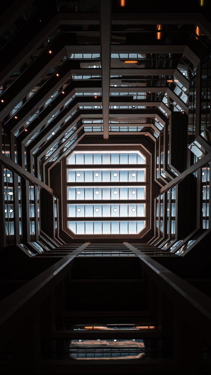 光, 对称, 步骤, 楼梯, 房间 壁纸 720x1280 允许