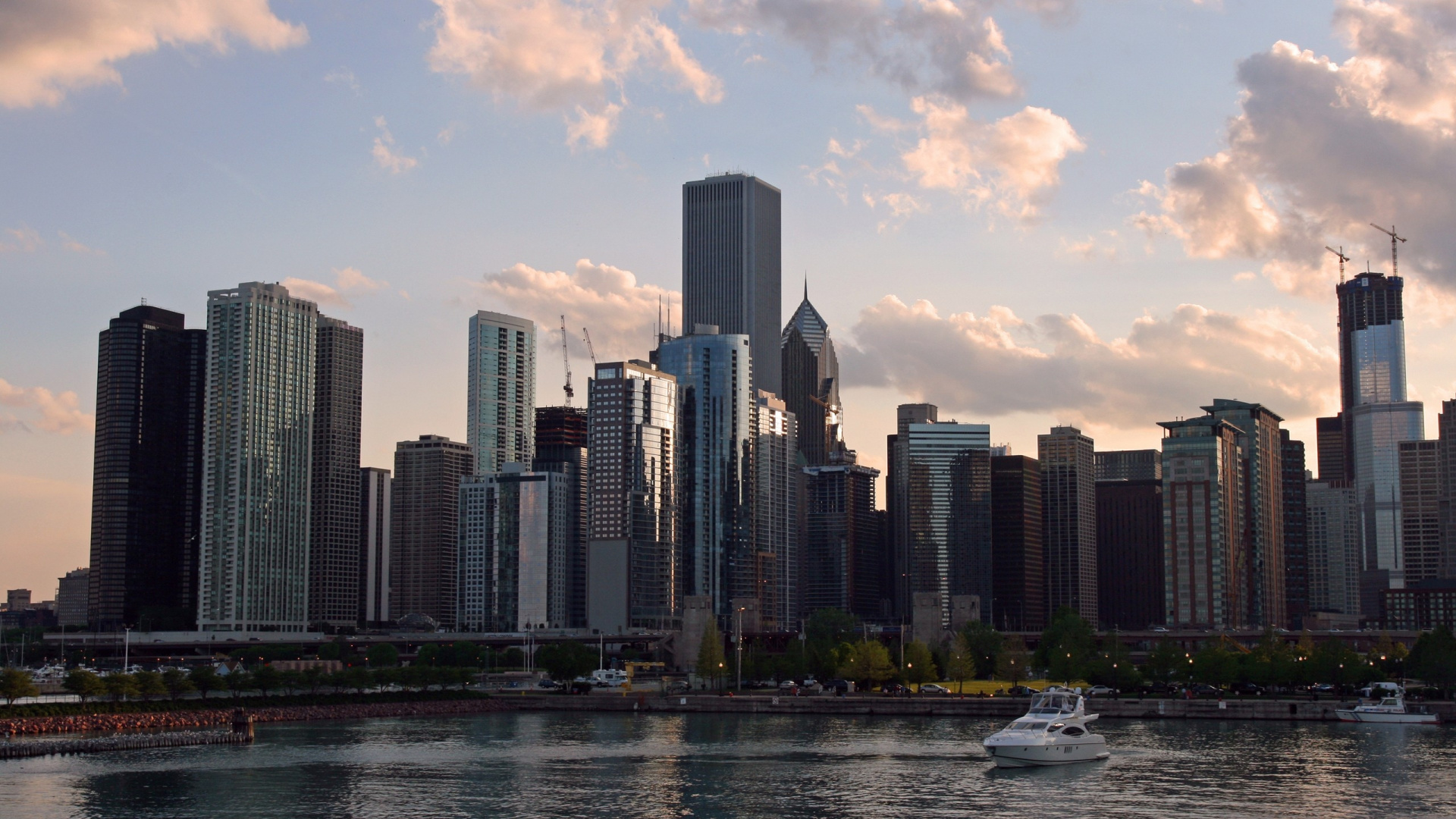 White Boat on Water Near City Buildings During Daytime. Wallpaper in 1920x1080 Resolution
