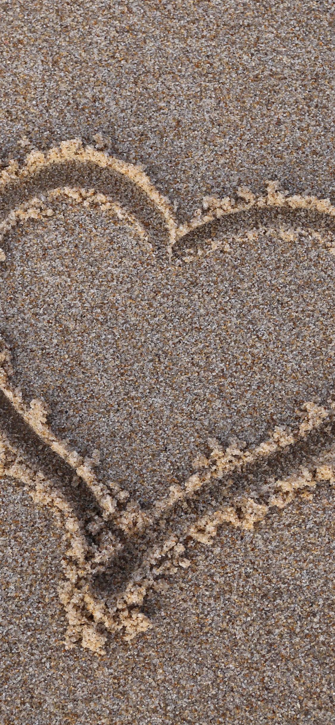 Plage, Sand, Cœur, Amour, Symbole. Wallpaper in 1125x2436 Resolution
