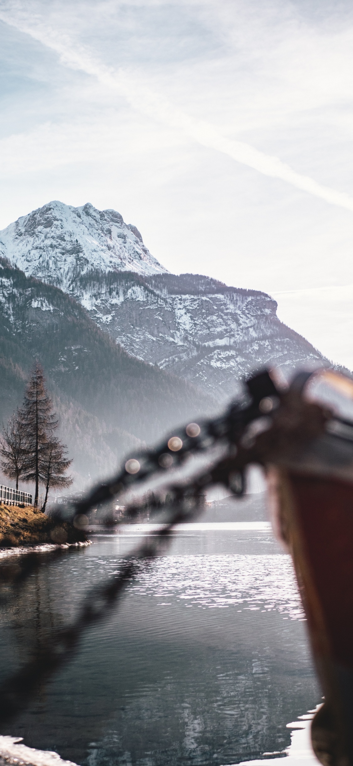 Mountain, Water, Mountainous Landforms, Natural Landscape, Snow. Wallpaper in 1125x2436 Resolution