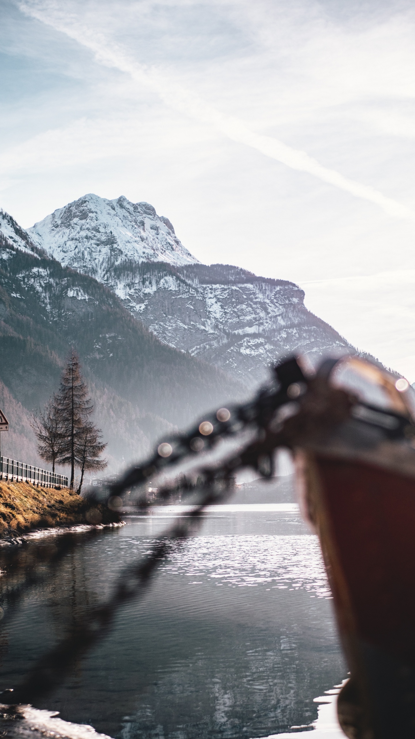Mountain, Water, Mountainous Landforms, Natural Landscape, Snow. Wallpaper in 1440x2560 Resolution