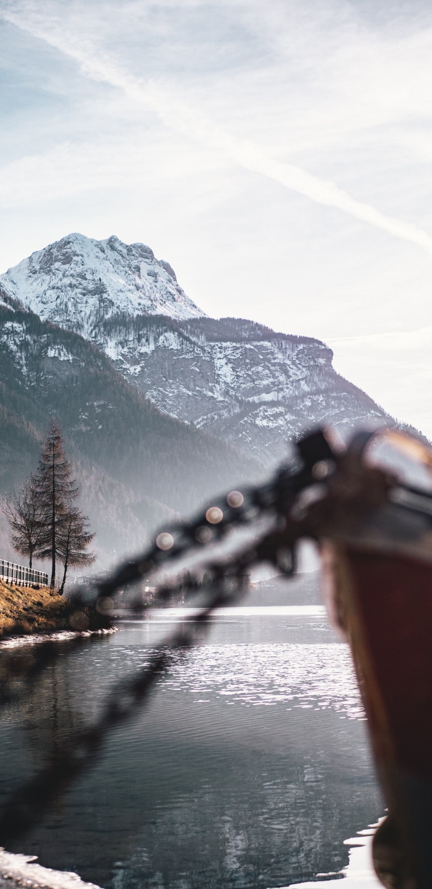 Mountain, Water, Mountainous Landforms, Natural Landscape, Snow. Wallpaper in 1440x2960 Resolution