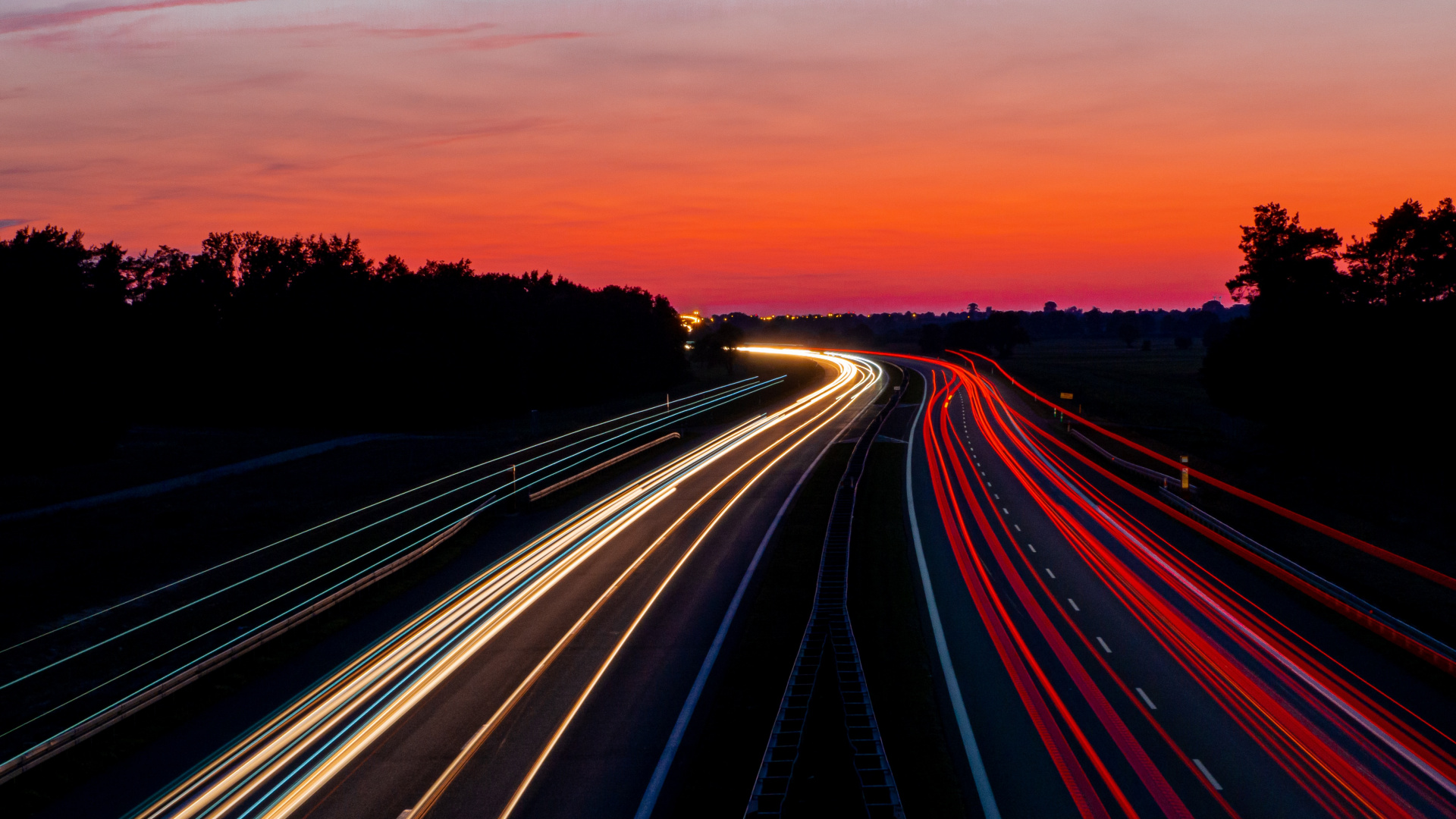 Route, Autoroute, Red, Horizon, Lumière. Wallpaper in 1920x1080 Resolution