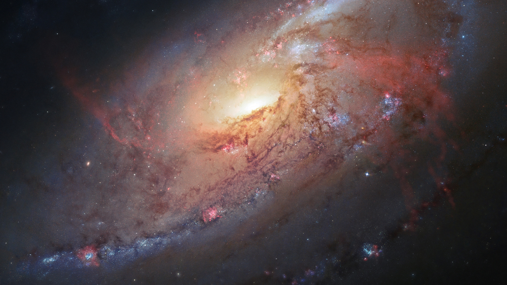 Galaxie M106, Messier 106, Univers, L'astronomie, Galaxie. Wallpaper in 1920x1080 Resolution