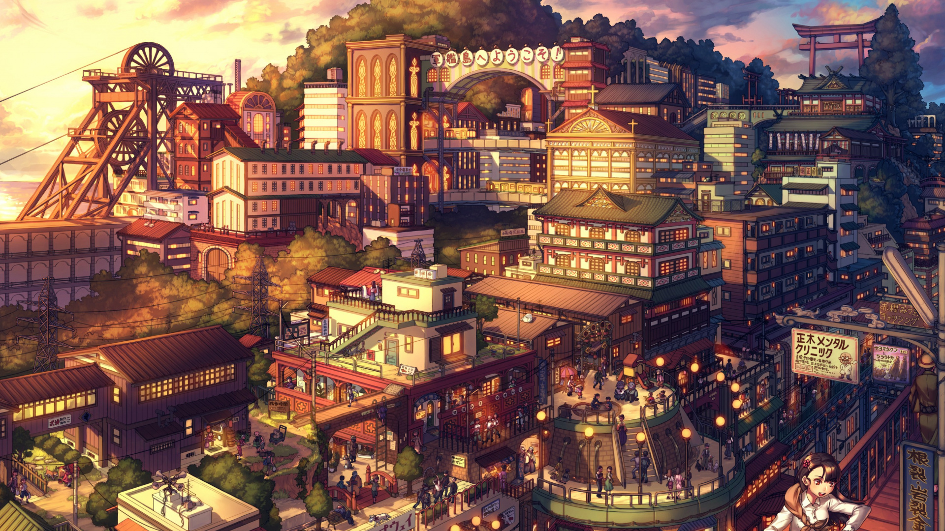 日本, 城市, 城市景观, 大都会, 旅游景点 壁纸 1920x1080 允许