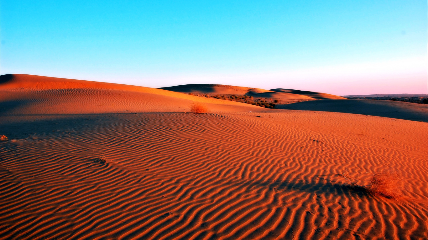 Désert de Sable Brun Pendant la Journée. Wallpaper in 1366x768 Resolution