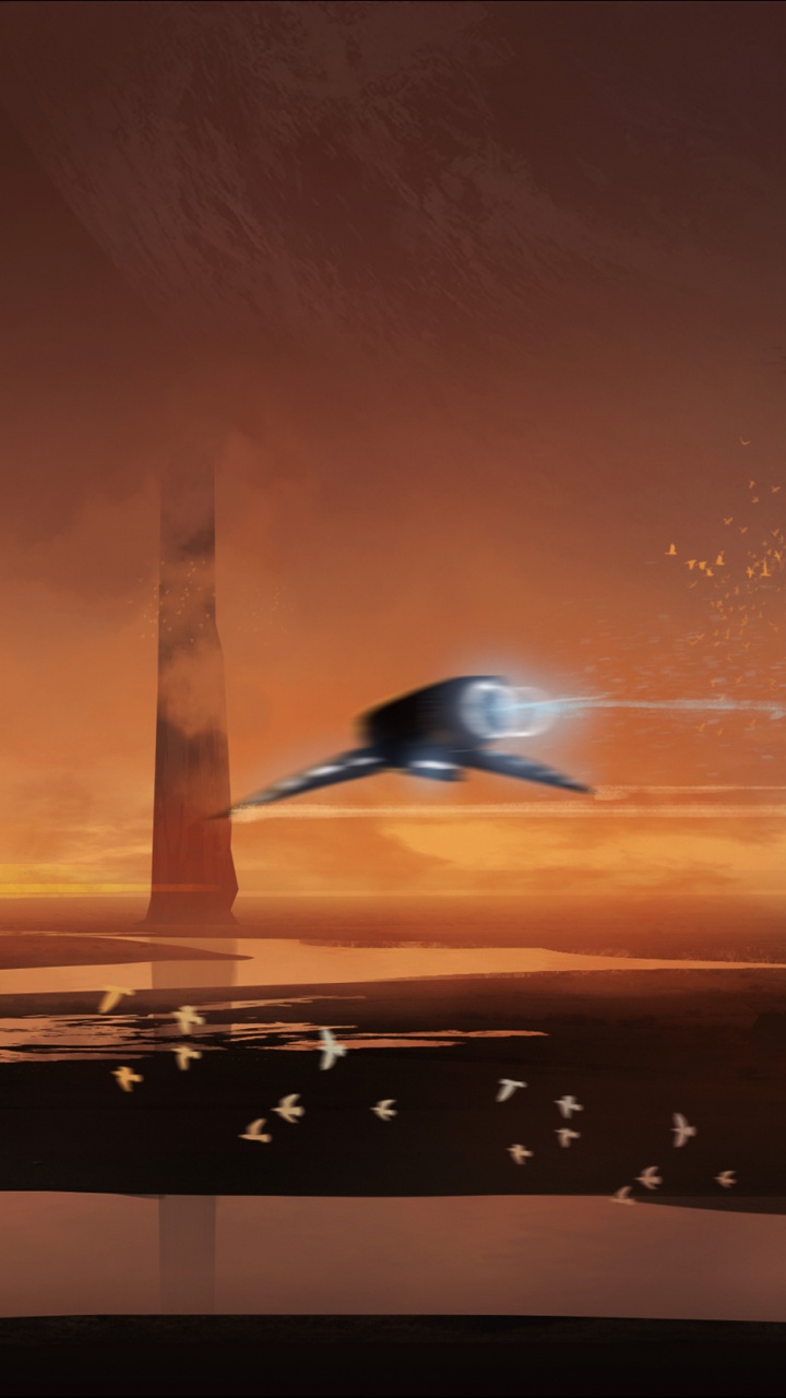 科幻小说, 艺术, 艺术家, 日落, 气氛 壁纸 720x1280 允许