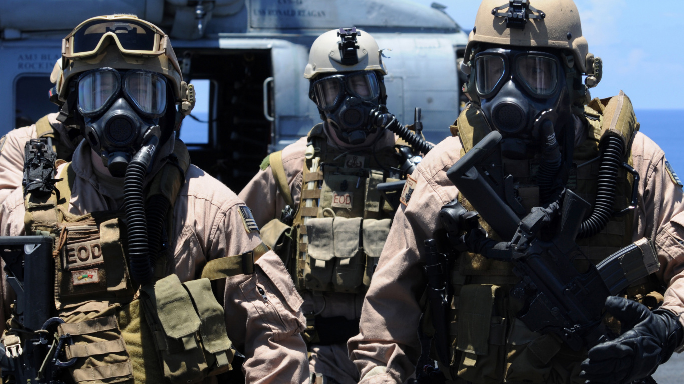 Military Organization, Gas Mask, Army, Military, Troop. Wallpaper in 1366x768 Resolution