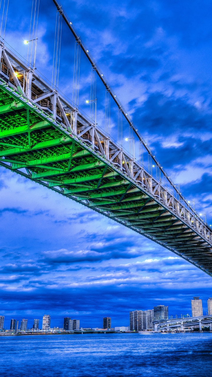 Green Bridge Under Blue Sky During Daytime. Wallpaper in 720x1280 Resolution