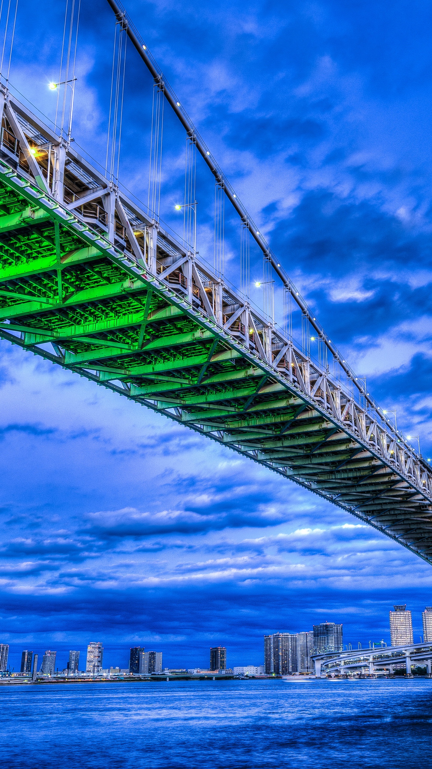 Tagsüber Grüne Brücke Unter Blauem Himmel. Wallpaper in 1440x2560 Resolution