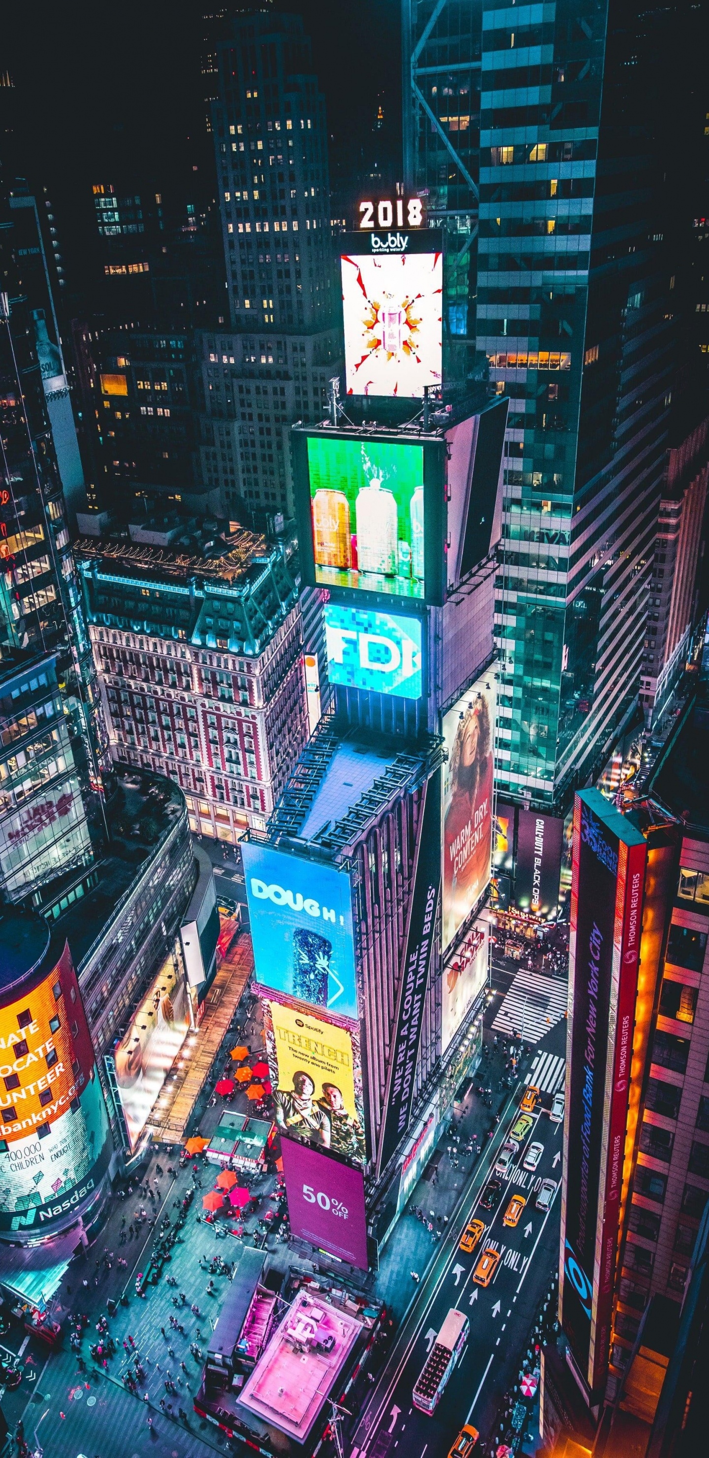 Times Square, Gratte-ciel, Bâtiment, Tour de Bloc, Électricité. Wallpaper in 1440x2960 Resolution