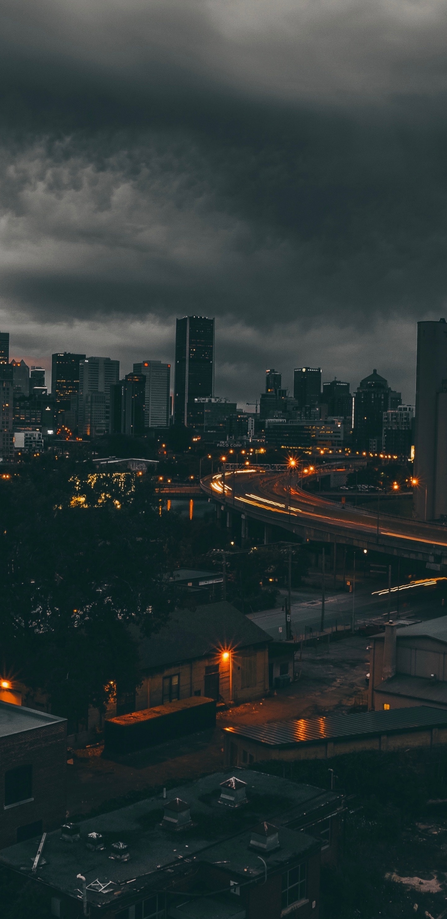 City With High Rise Buildings During Night Time. Wallpaper in 1440x2960 Resolution