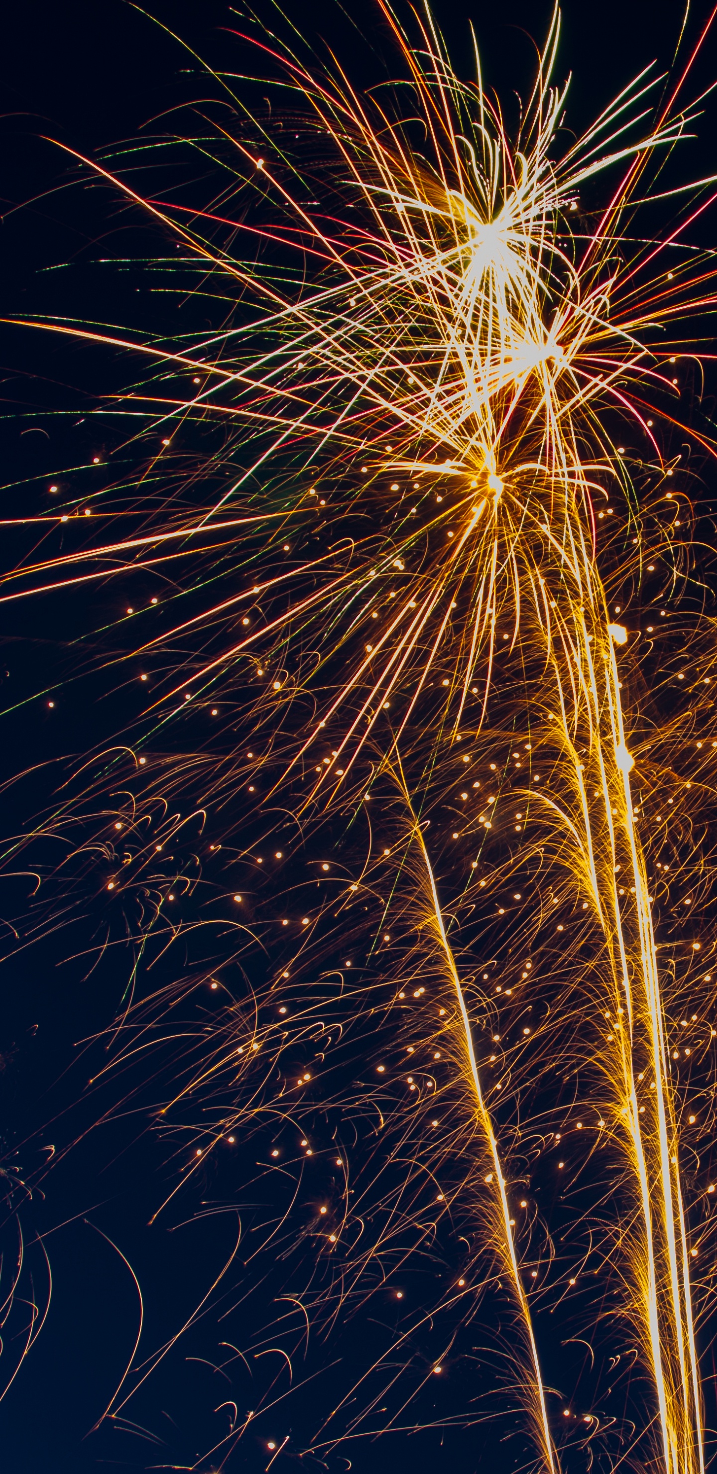 Fireworks, Salute, New Years Day, Midnight, Diwali. Wallpaper in 1440x2960 Resolution