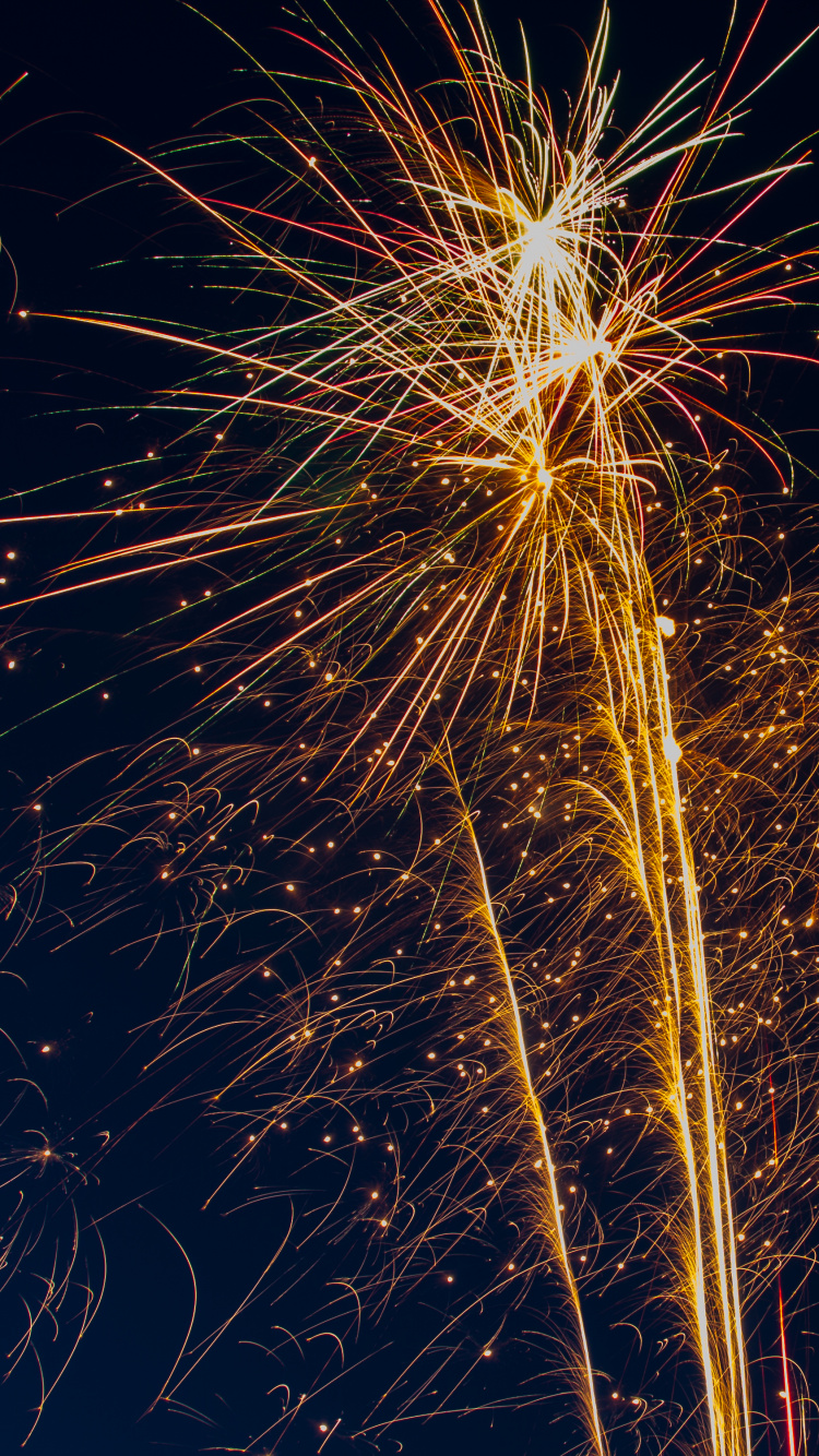 Fireworks, Salute, New Years Day, Midnight, Diwali. Wallpaper in 750x1334 Resolution