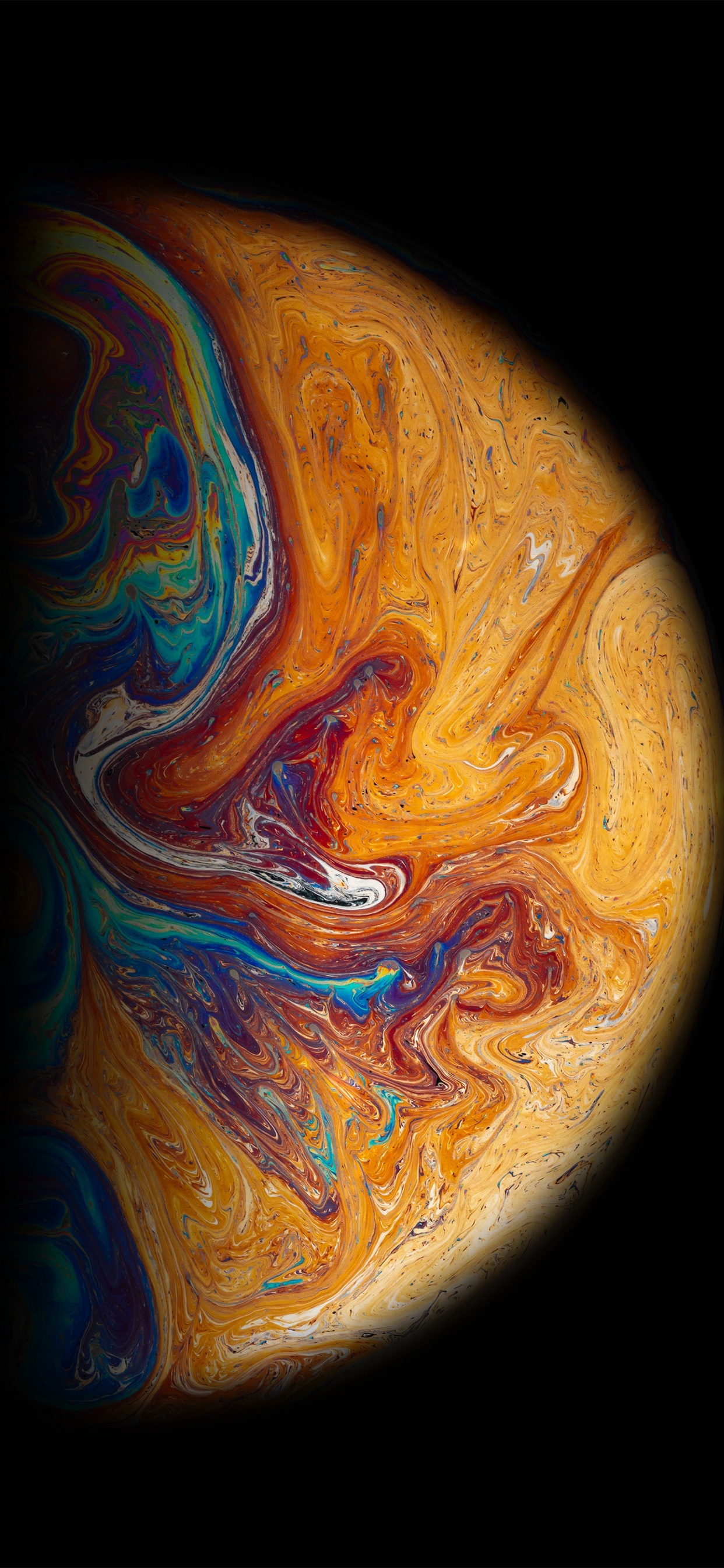 Blue and Brown Moon Illustration. Wallpaper in 1242x2688 Resolution