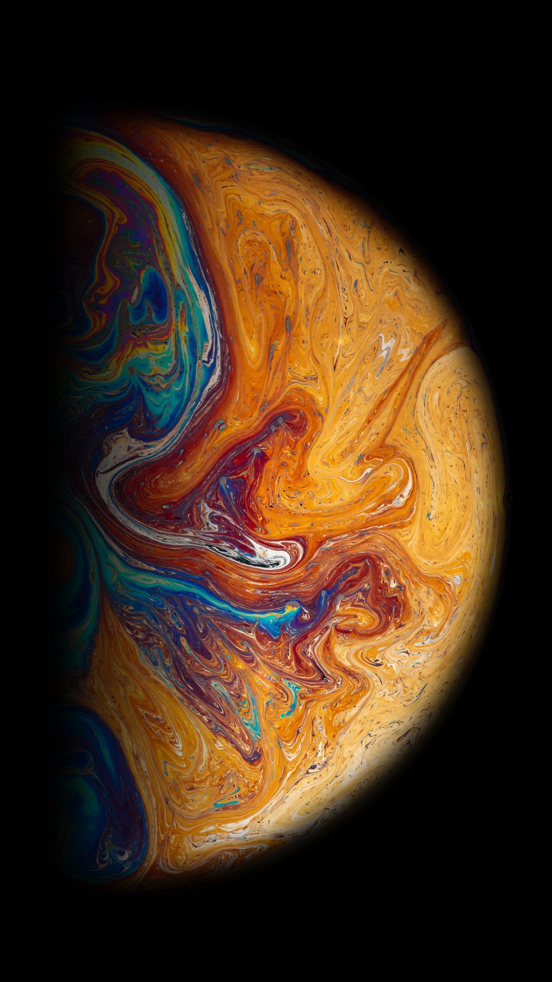 Blaue Und Braune Mondillustration. Wallpaper in 1080x1920 Resolution