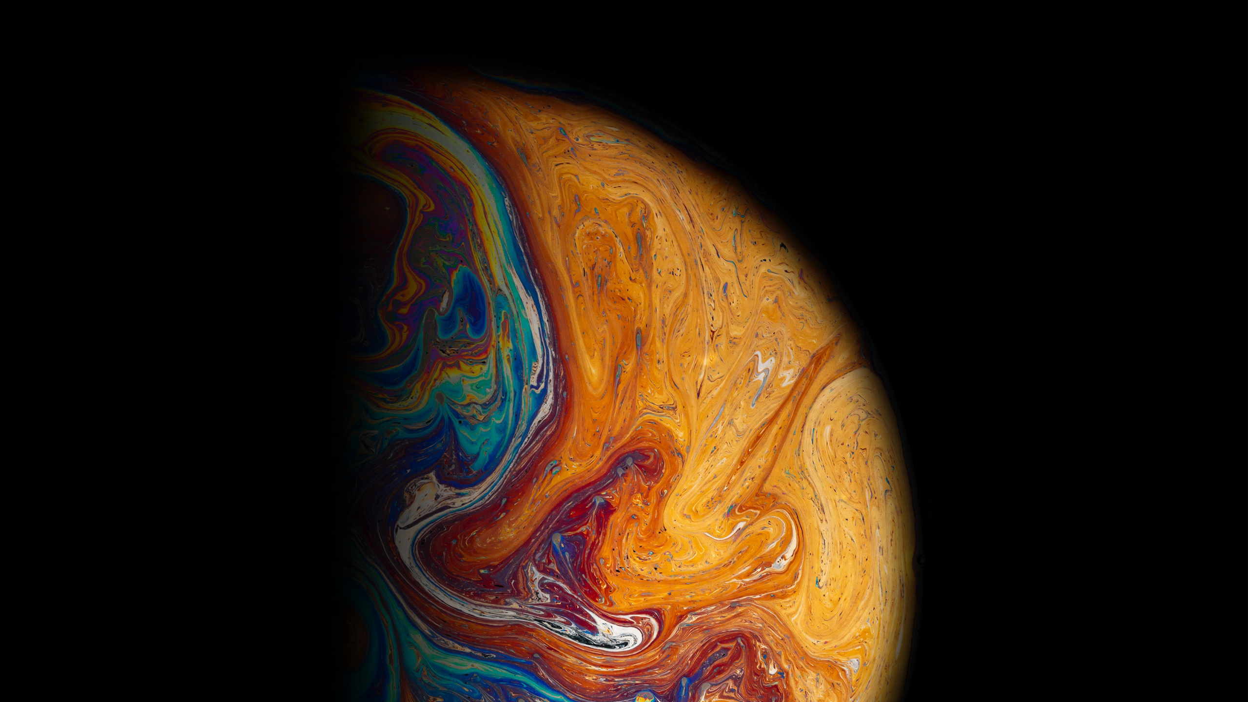 Blaue Und Braune Mondillustration. Wallpaper in 2560x1440 Resolution