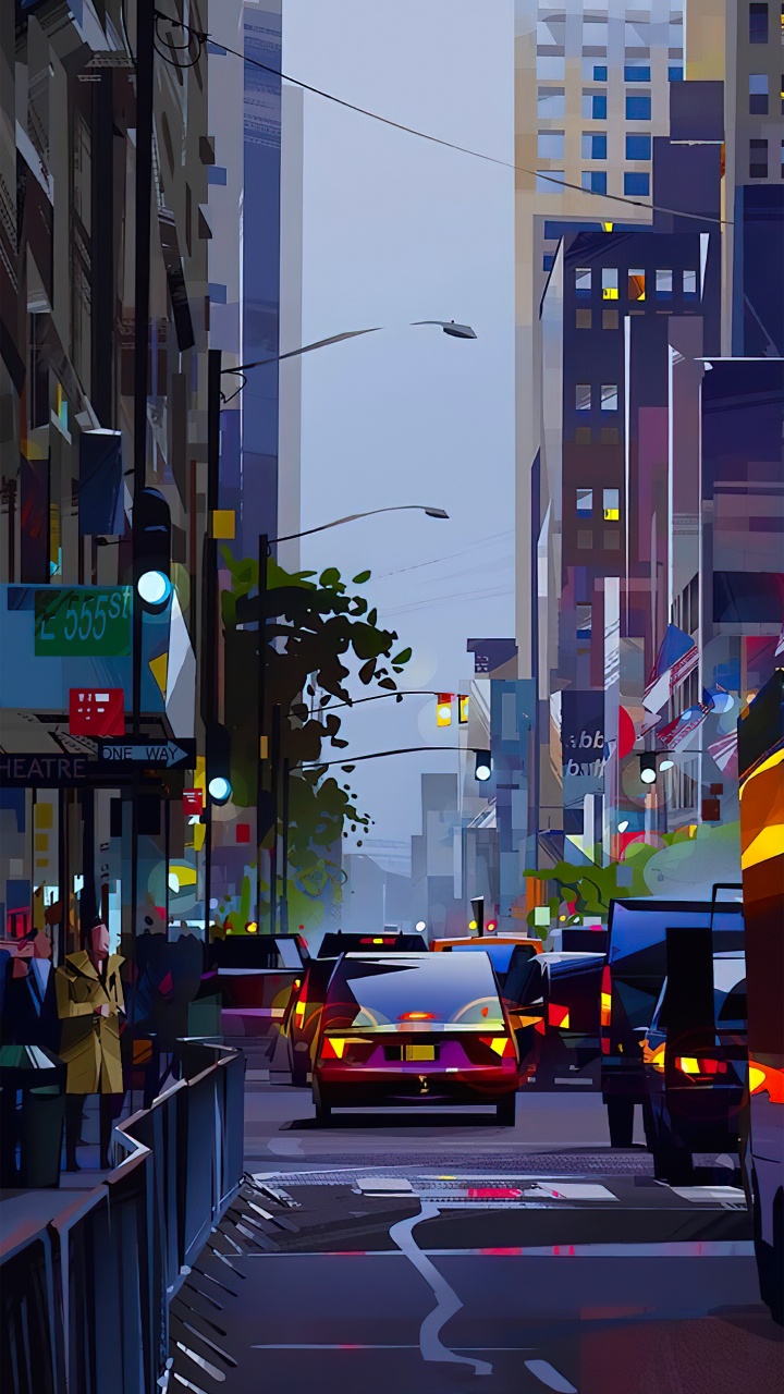 艺术, 插画家, 图形设计, 艺术家, 车灯 壁纸 720x1280 允许