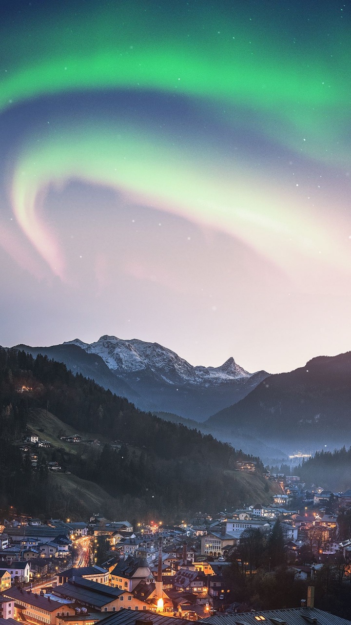 Northern Light Village Phone, Light, Atmosphere, Cloud, Mountain. Wallpaper in 720x1280 Resolution