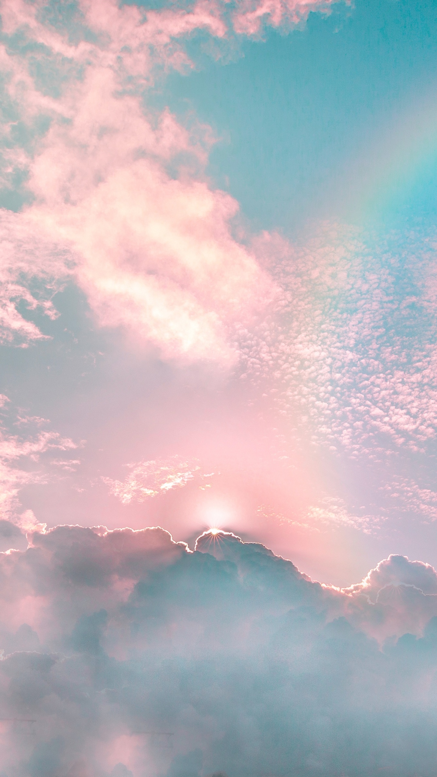 Cloud, Rainbow, Pink, Daytime, Atmosphere. Wallpaper in 1440x2560 Resolution