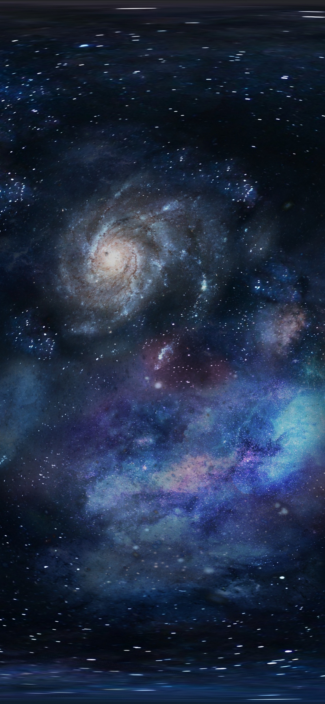 Blaue Und Weiße Galaxieillustration. Wallpaper in 1125x2436 Resolution