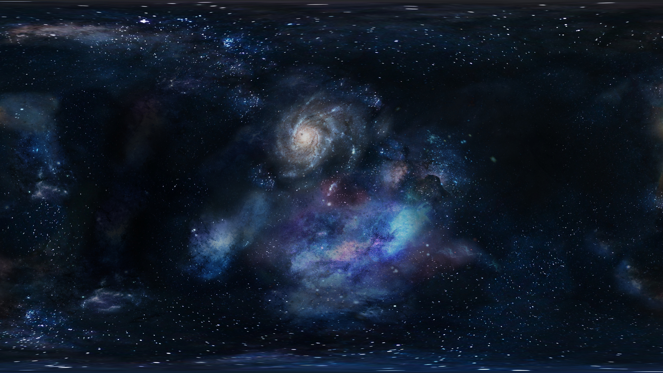 Blue and White Galaxy Illustration. Wallpaper in 2560x1440 Resolution