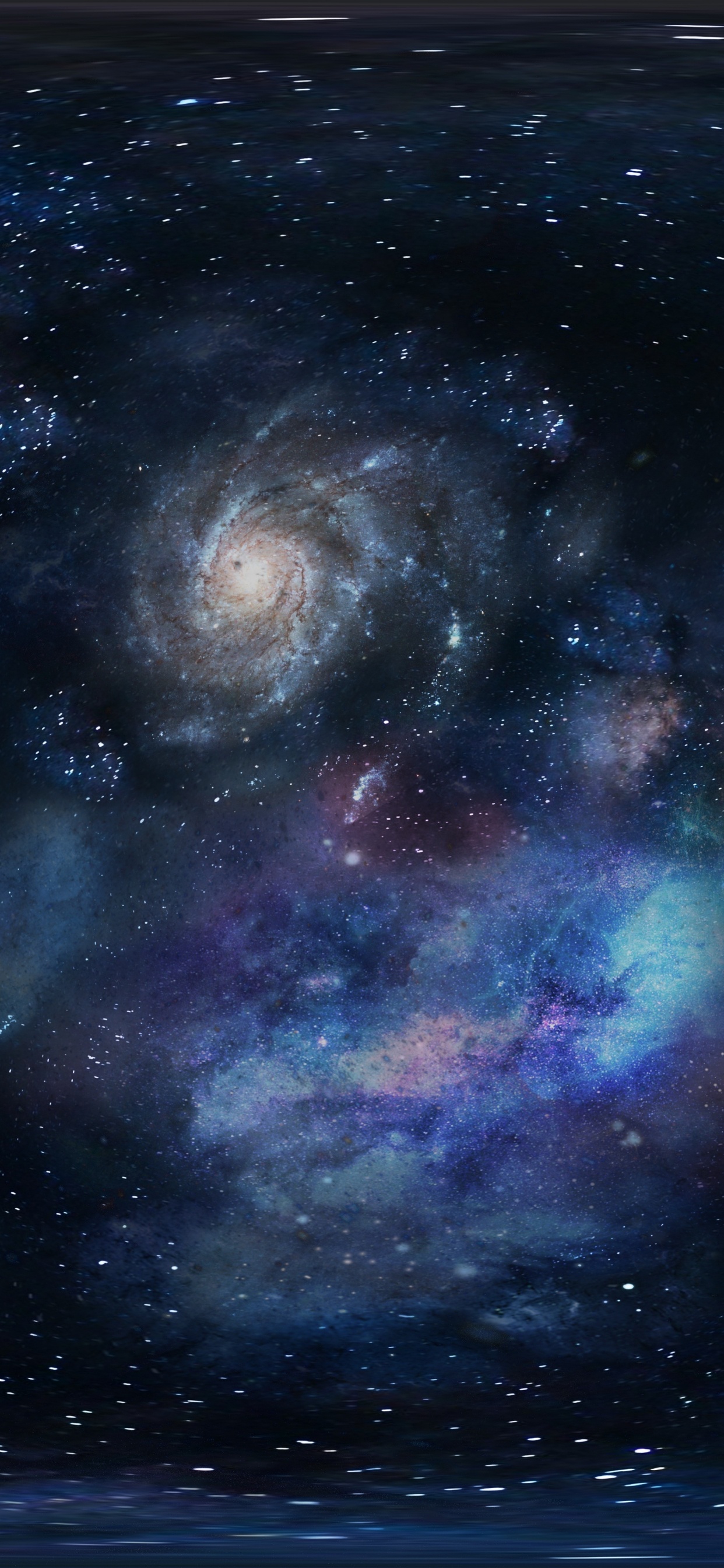 Illustration de la Galaxie Bleue et Blanche. Wallpaper in 1242x2688 Resolution