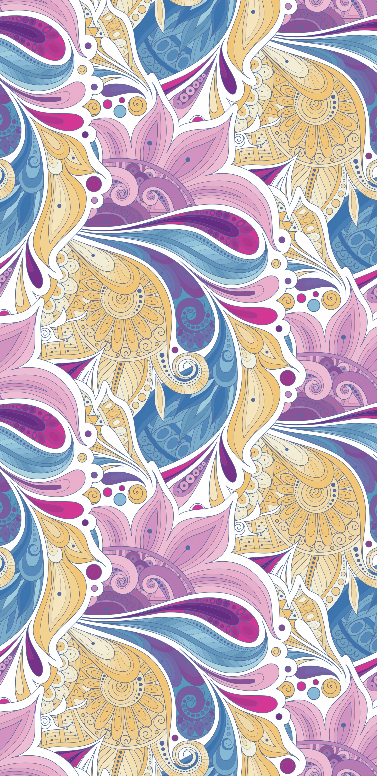 Blue Green and Yellow Abstract Painting. Wallpaper in 1440x2960 Resolution