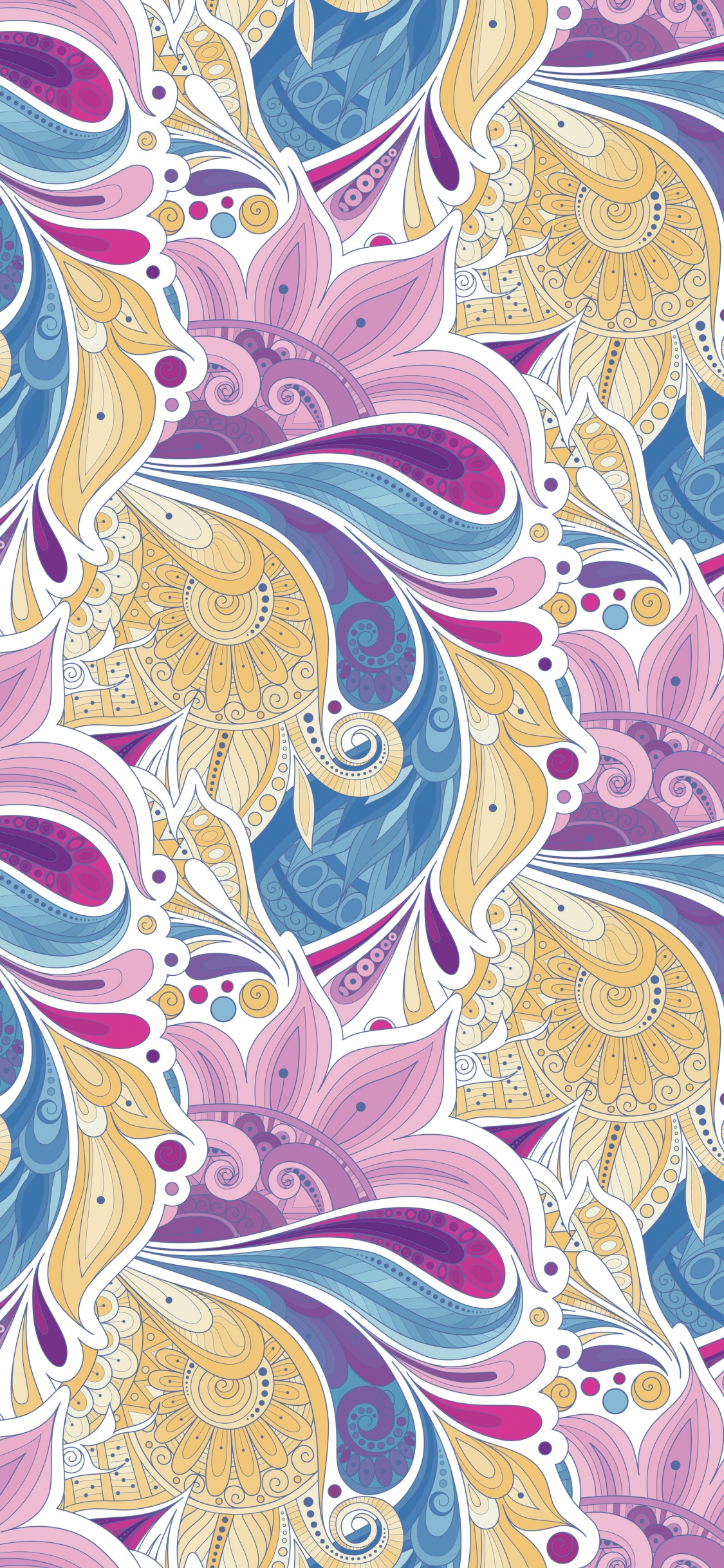 Pintura Abstracta Azul Verde y Amarilla. Wallpaper in 1125x2436 Resolution