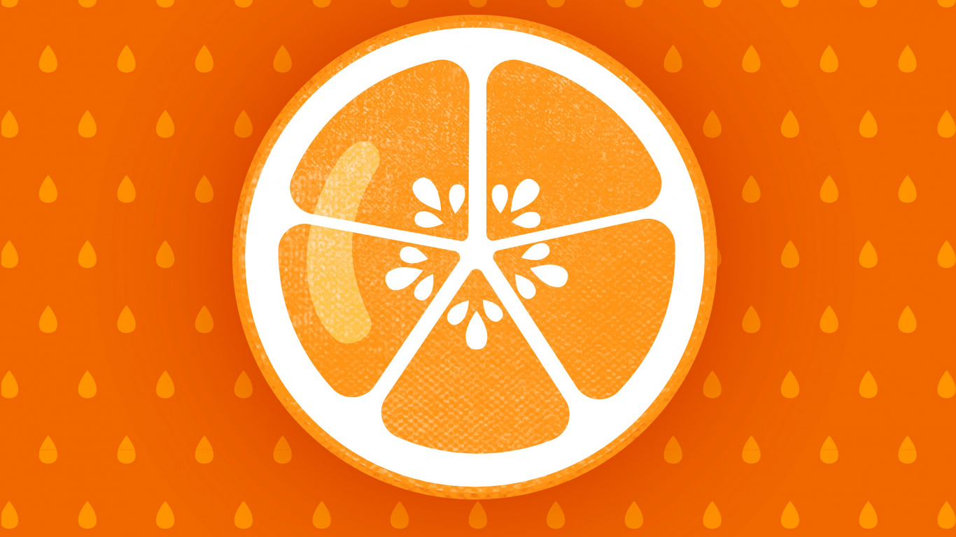 Illustration de Cercle Orange et Blanc. Wallpaper in 1366x768 Resolution
