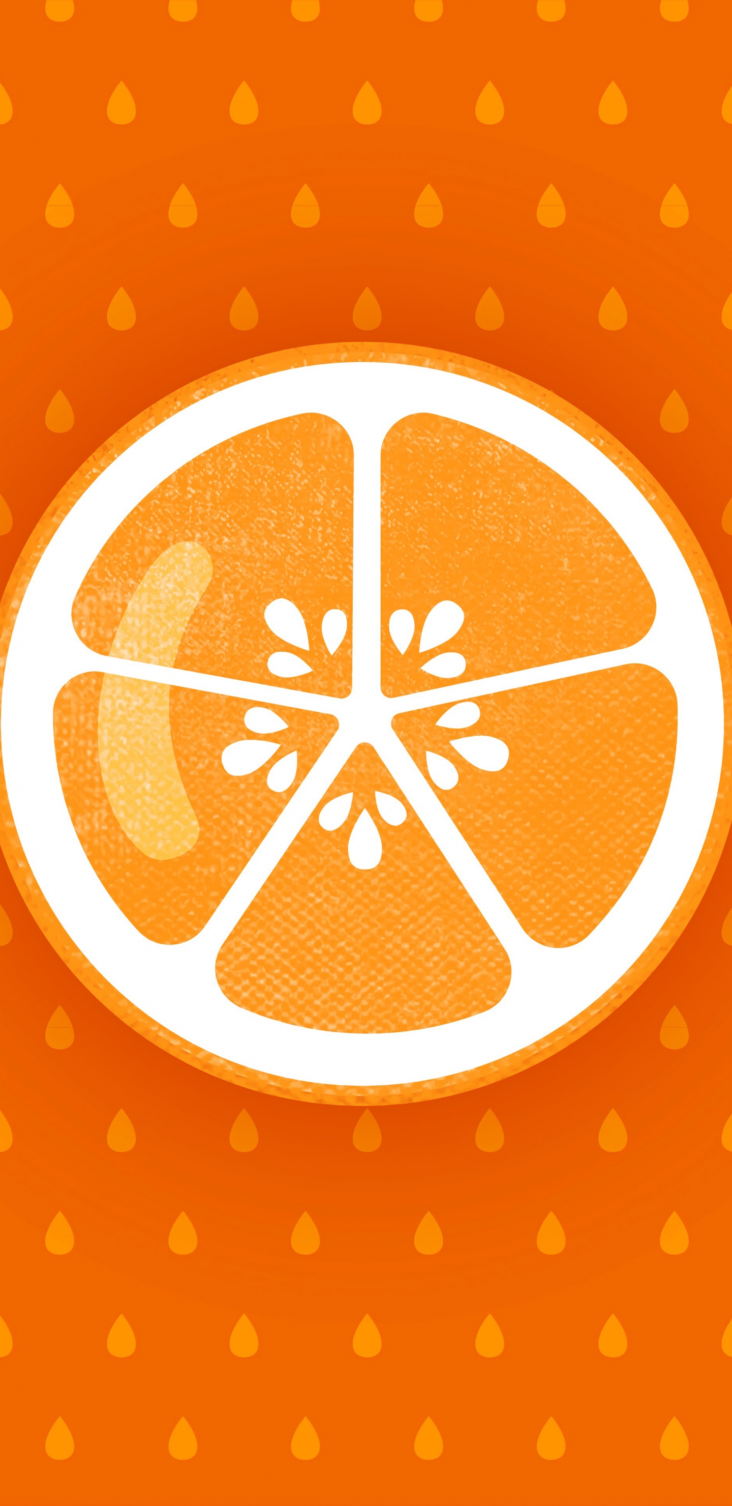 Illustration de Cercle Orange et Blanc. Wallpaper in 1440x2960 Resolution