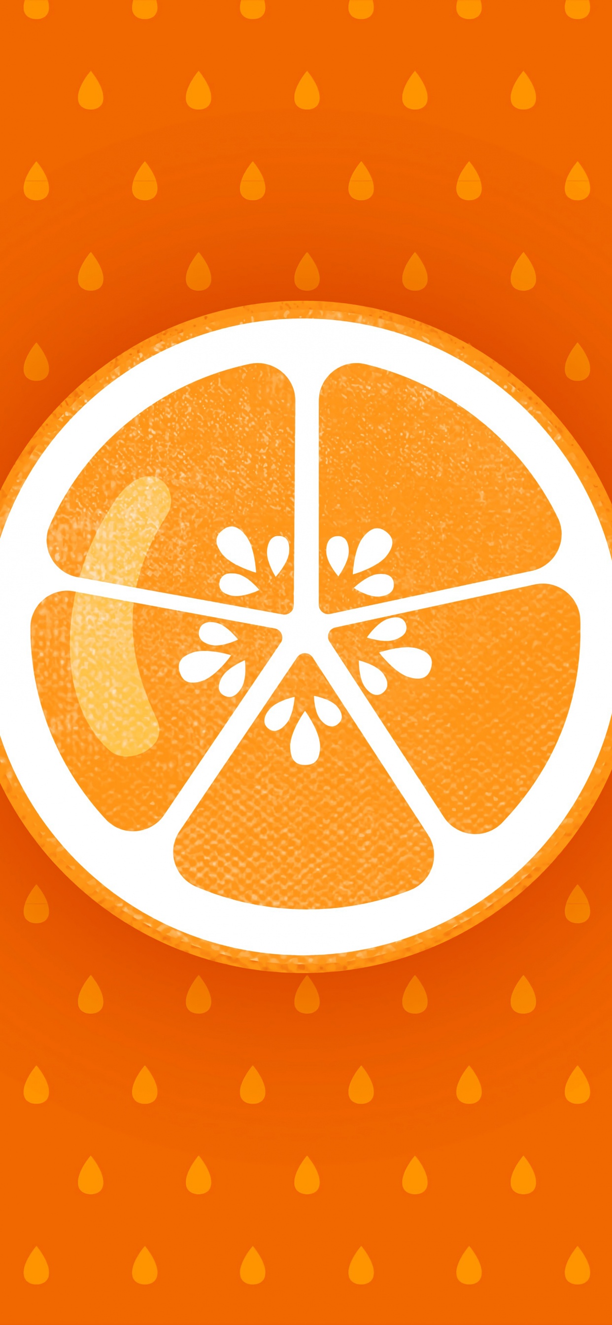 Orange-weiße Kreisillustration. Wallpaper in 1242x2688 Resolution